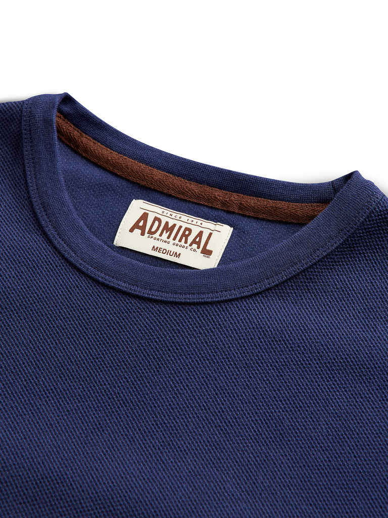 Flat Lay Detail Collar- Admiral Sporting Goods | Belgrave Waffle T-shirt (Hawk Navy)